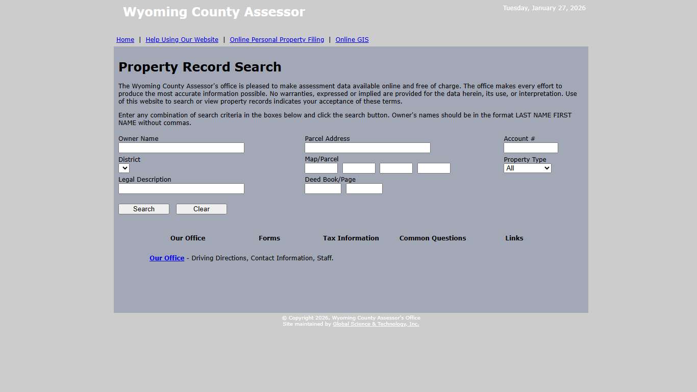 Wyoming County Assessor