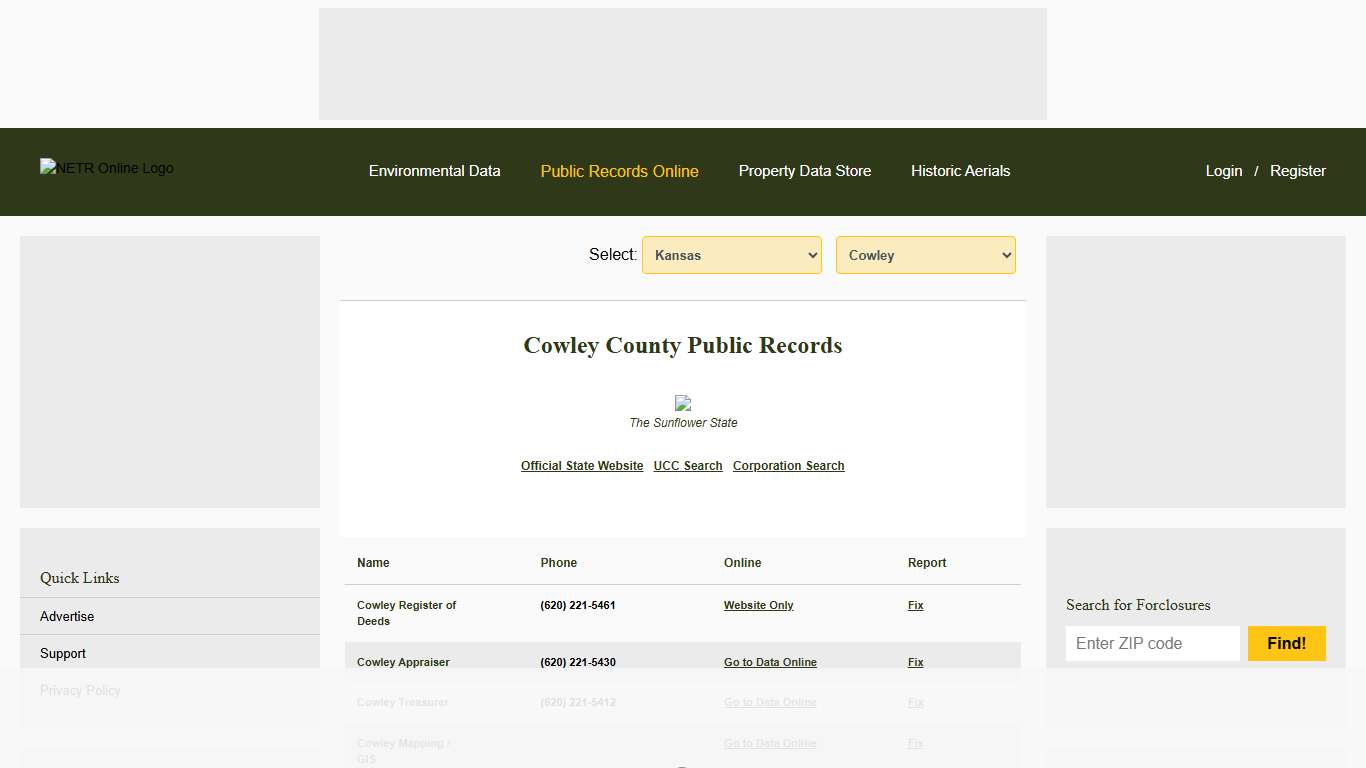 NETR Online • Cowley • Cowley Public Records, Search Cowley Records, Cowley Property Tax, Kansas Property Search, Kansas Assessor